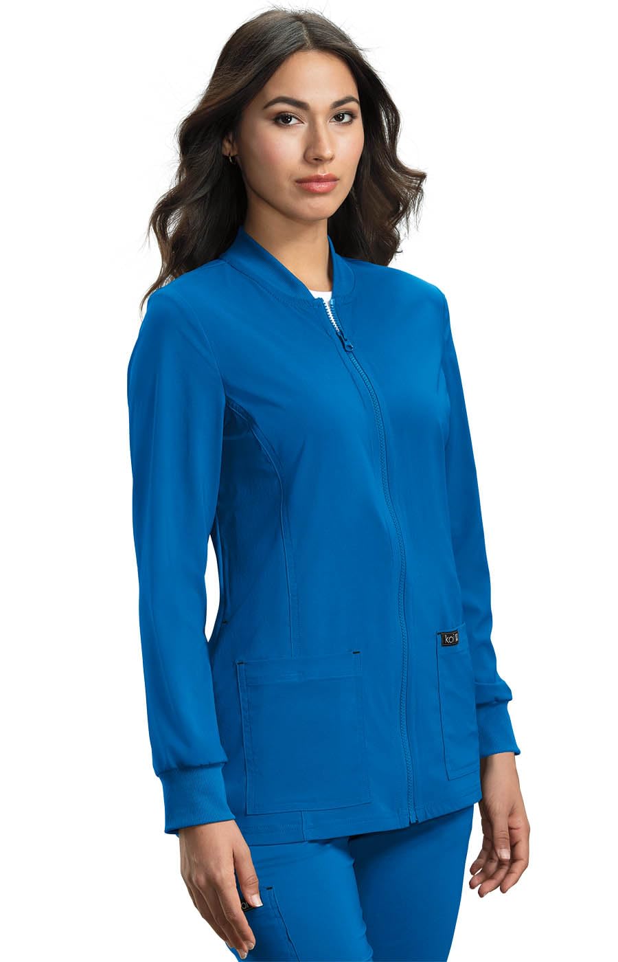 Koi Basics Andrea Women'S 4-Pocket Stretch Jacket Royal Blue Xx-Small